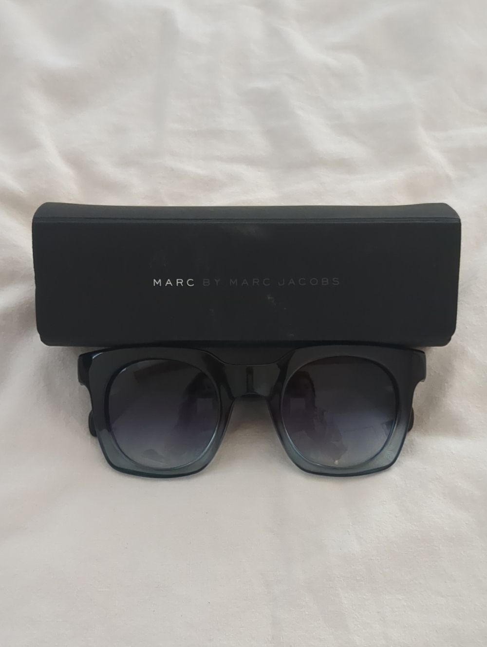 Marc by Marc Jacobs Black And Blue Frame Sunglasses with Gradient Lenses